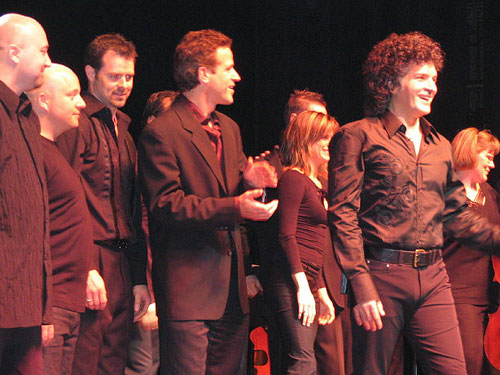 Gino, David Goldblatt, Mark Kelso, Alain Caron, Francois D'Amour, Don Meunier, and Marco Tessier on stage at the May 21st, 2005 show in Detroit, Michigan, USA at the Music Hall