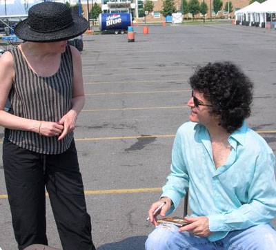 Gino with a fan at the Syracuse Jazz Festival on June 25th, 2005
