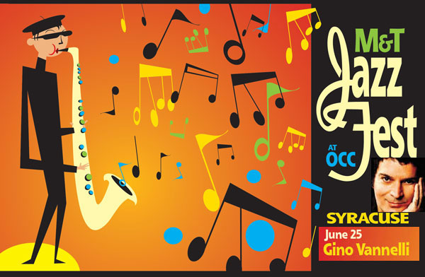 promotional poster/graphic for Gino's performance at the Syracuse Jazz Festival on June 25th, 2005 