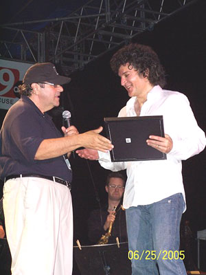 Gino on stage at the Syracuse Jazz Festival on June 25th, 2005