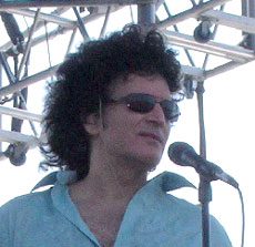 Gino during soundcheck for the Syracuse Jazz Festival on June 25th, 2005