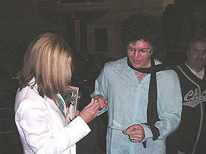 Photo of Gino interacting with fans after the May 21st, 2005 show in Detroit, Michigan, USA at the Music Hall